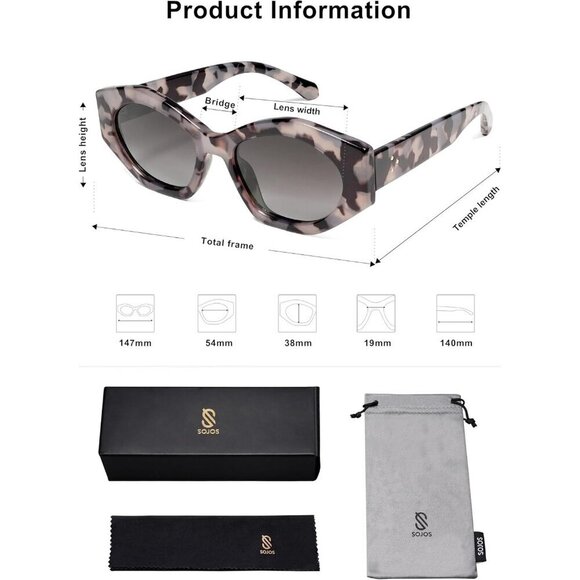 Polygon Hexagonal Polarized Sunglasses UV400 Protection Unisex Plastic Frames